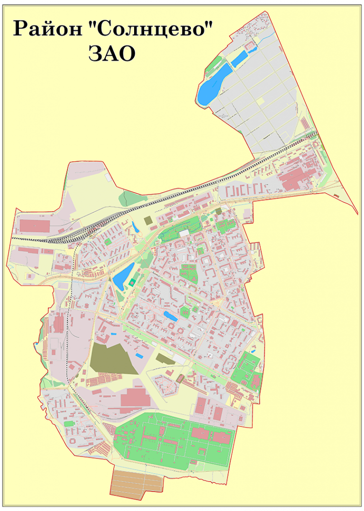 Карта района солнцево парк