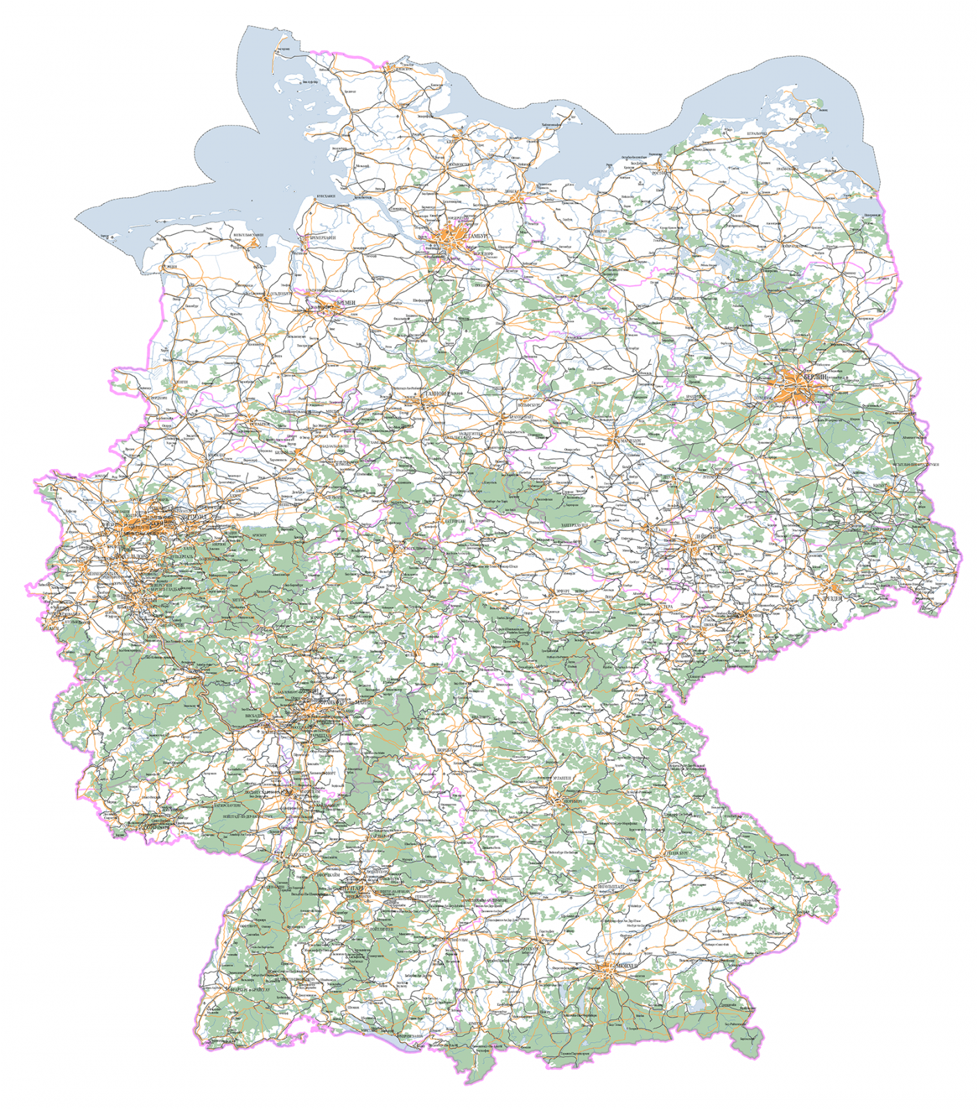 Карта Германии