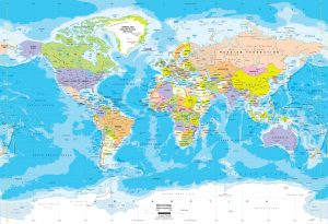 карта мира на англиском языке