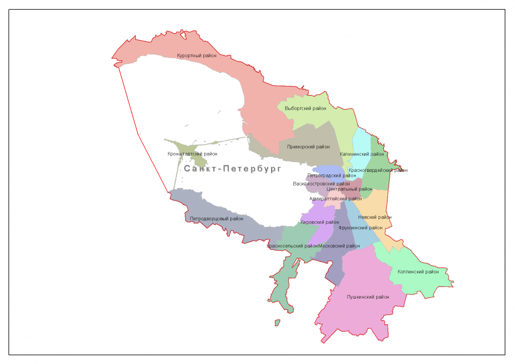 Схема районов санкт петербурга на карте